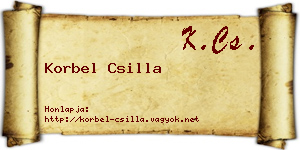Korbel Csilla névjegykártya